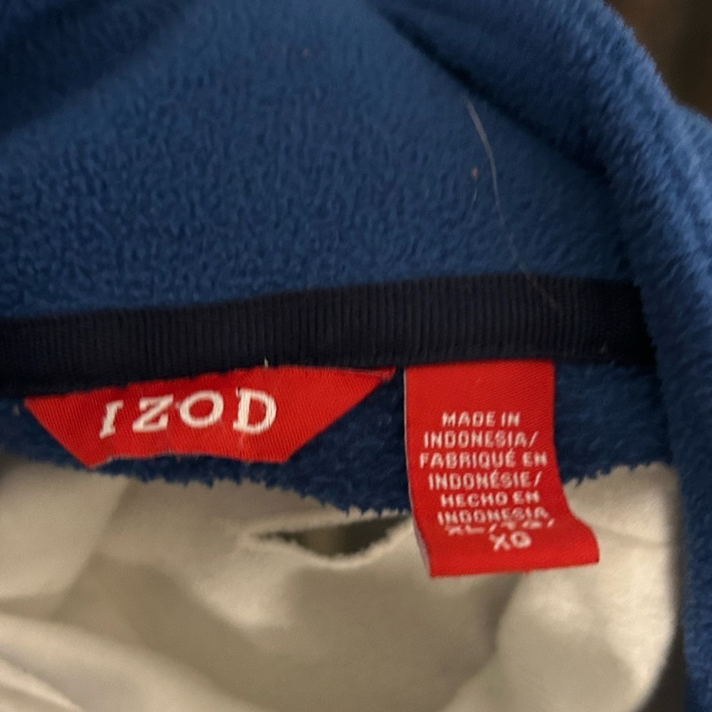 ☀️Izod Blue and Gray Quarter-Zip Fleece Pullover-Size XL - Picture 5 of 6